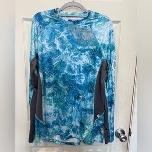 Magellan Outdoors Blue and Gray SPF Performance Top